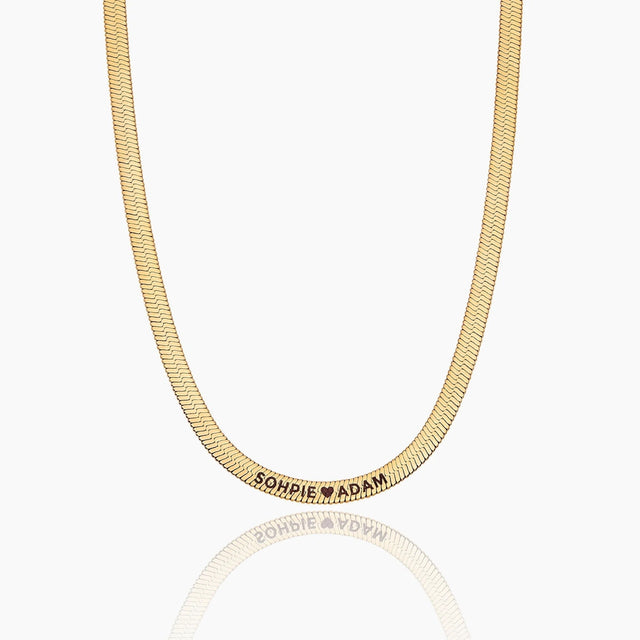 Engraved Herringbone Necklace